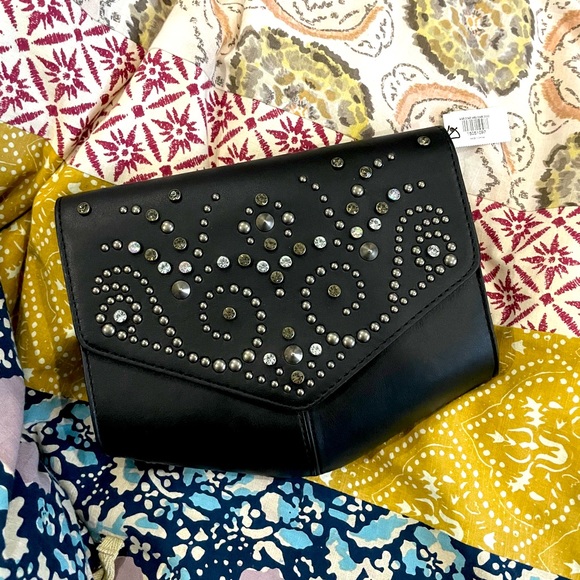 NWT Express Clutch Black Studded - Picture 1 of 7